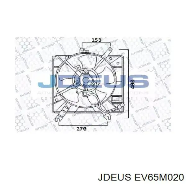 Диффузор вентилятора в сборе с мотором и крыльчаткой EV65M020 Jdeus