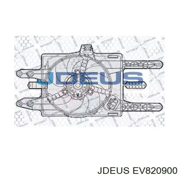 Диффузор вентилятора в сборе с мотором и крыльчаткой EV820900 Jdeus