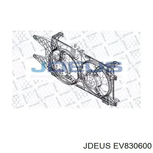 Диффузор вентилятора в сборе с мотором и крыльчаткой EV830600 Jdeus