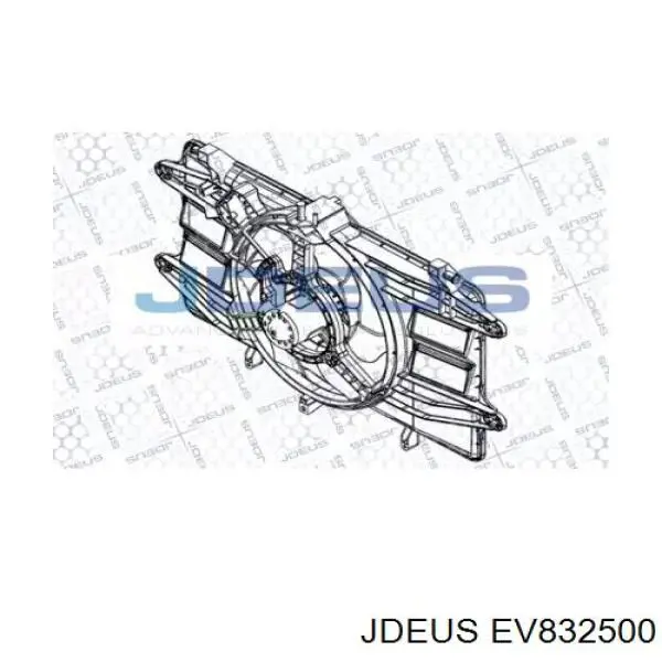 EV832500 Jdeus диффузор радиатора охлаждения, в сборе с мотором и крыльчаткой