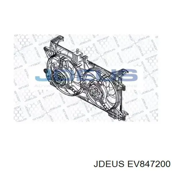 Диффузор вентилятора в сборе с мотором и крыльчаткой EV847200 Jdeus