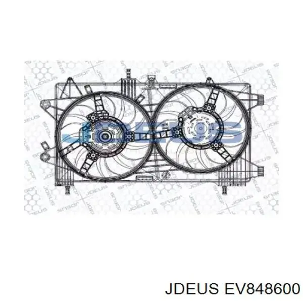 Диффузор вентилятора в сборе с мотором и крыльчаткой EV848600 Jdeus