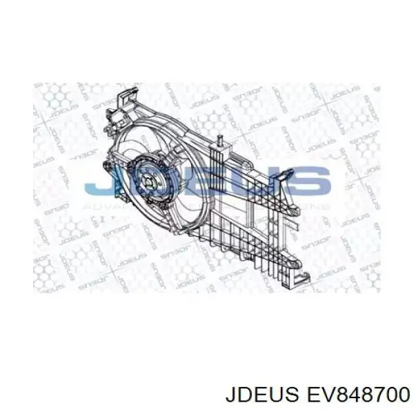 Диффузор вентилятора в сборе с мотором и крыльчаткой EV848700 Jdeus