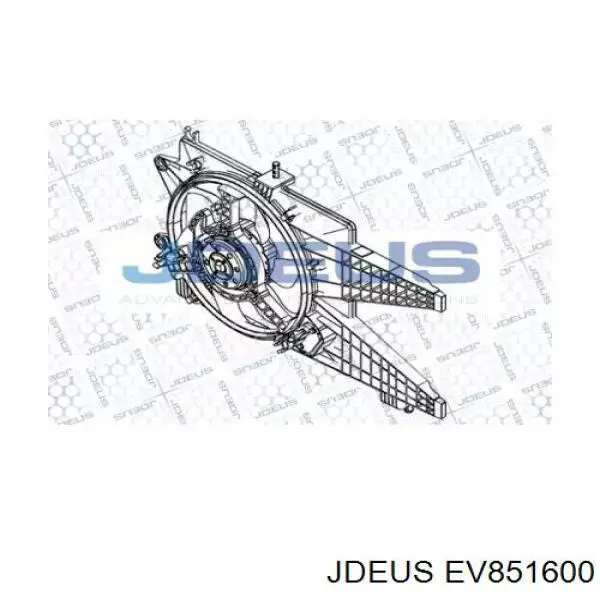 Диффузор вентилятора в сборе с мотором и крыльчаткой EV851600 Jdeus