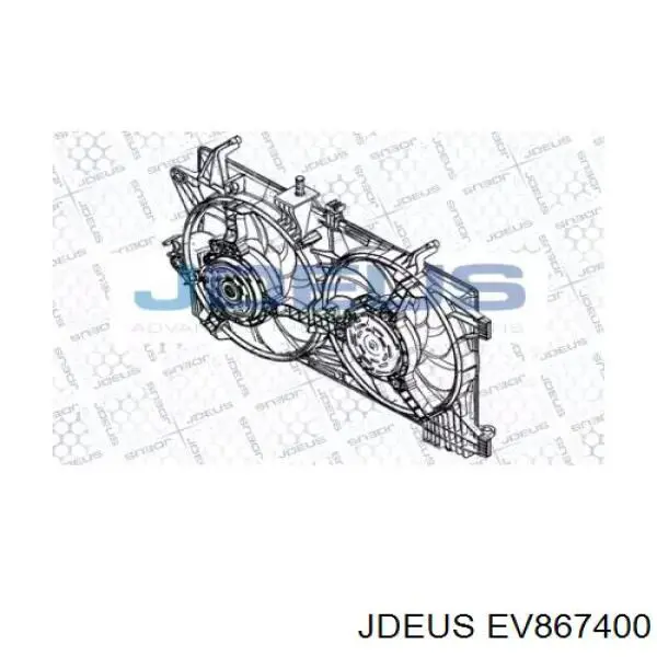 Диффузор вентилятора в сборе с мотором и крыльчаткой EV867400 Jdeus