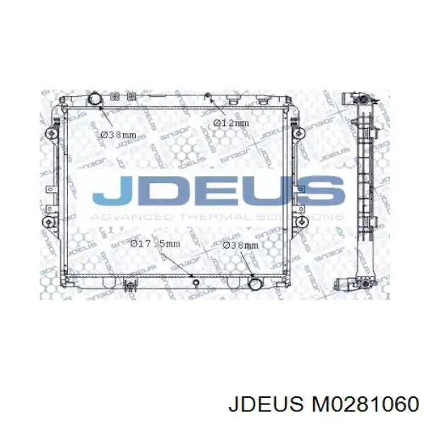 M0281060 Jdeus radiador de esfriamento de motor