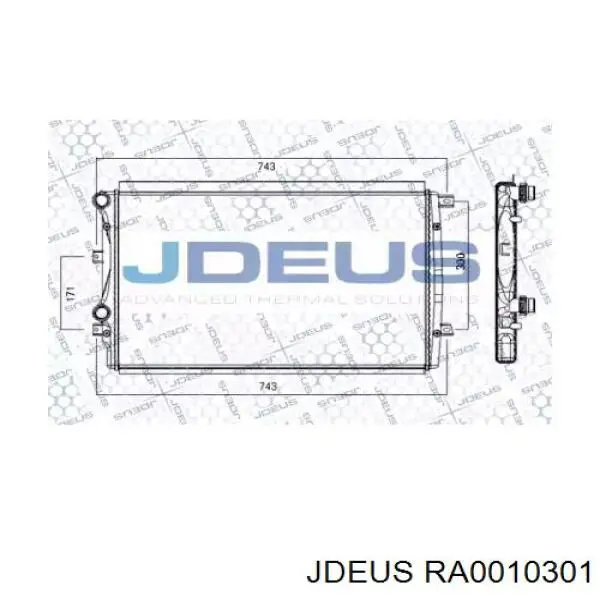 Радиатор охлаждения двигателя дополнительный RA0010301 Jdeus