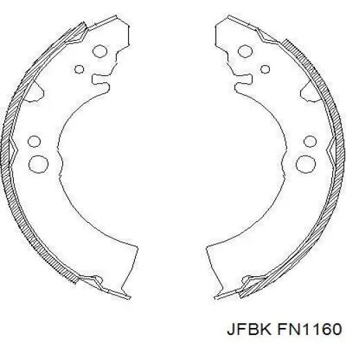 FN1160 Jfbk колодки тормозные задние барабанные