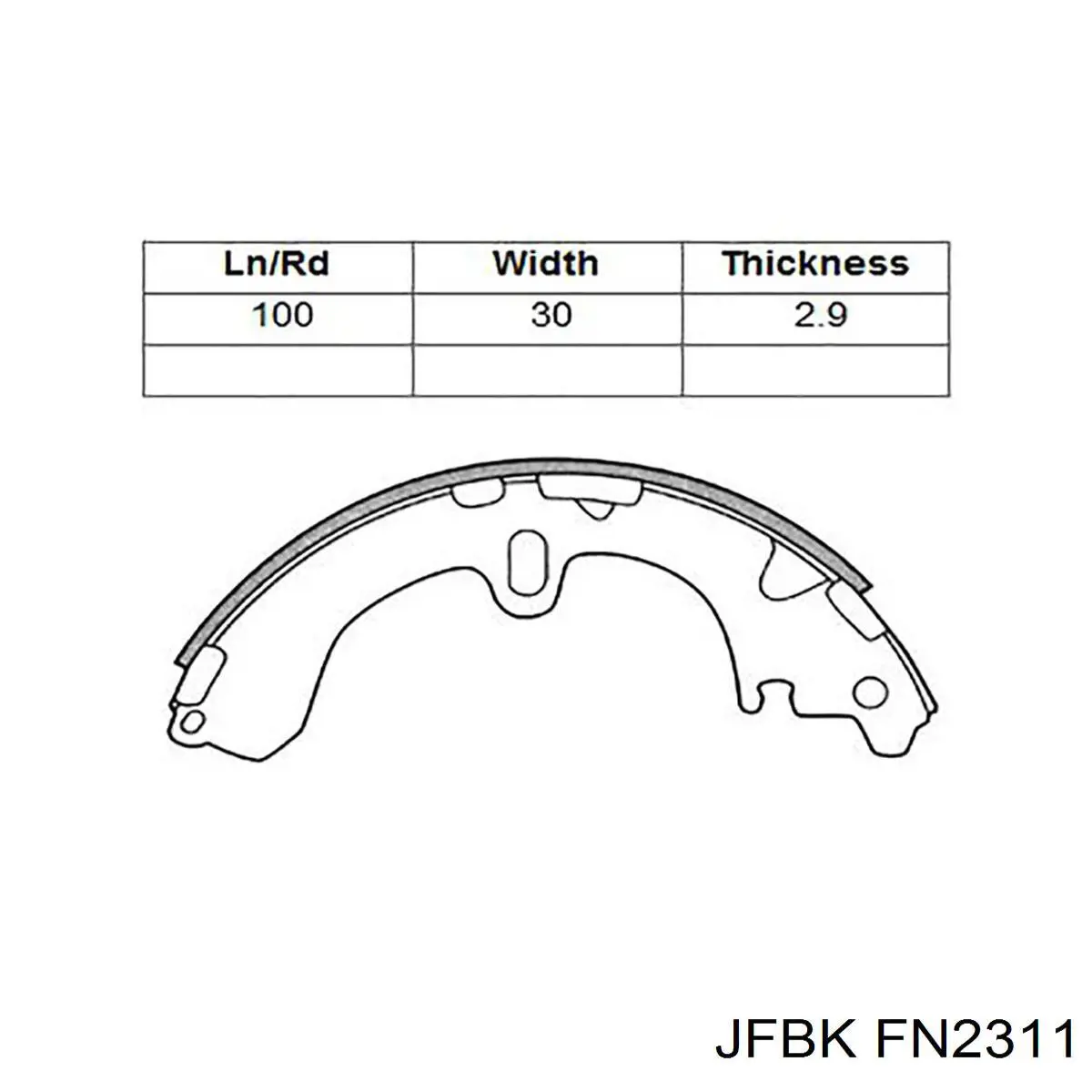 Задние барабанные колодки FN2311 Jfbk