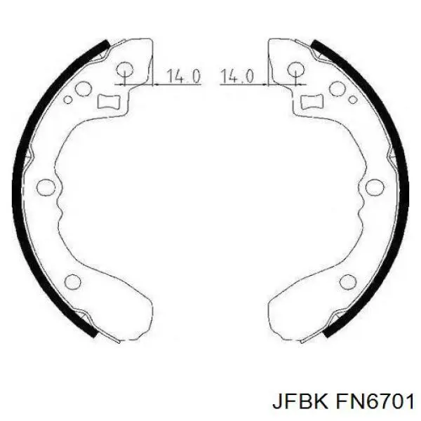 Задние барабанные колодки FN6701 Jfbk