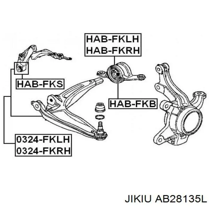 Сайлентблок переднего нижнего рычага AB28135L Jikiu