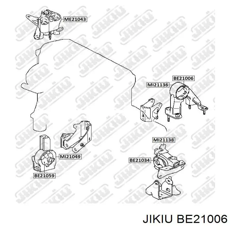 Подушка (опора) двигателя задняя (сайлентблок) JIKIU BE21006