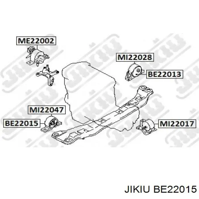 Подушка (опора) двигателя передняя (сайлентблок) BE22015 Jikiu