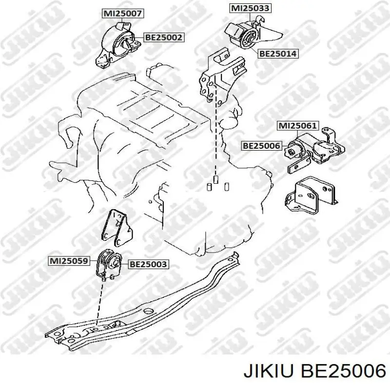 Левая подушка двигателя BE25006 Jikiu