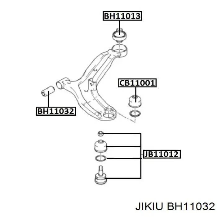 Сайлентблок переднего нижнего рычага BH11032 Jikiu