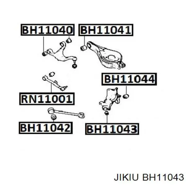 Сайлентблок цапфы задней BH11043 Jikiu