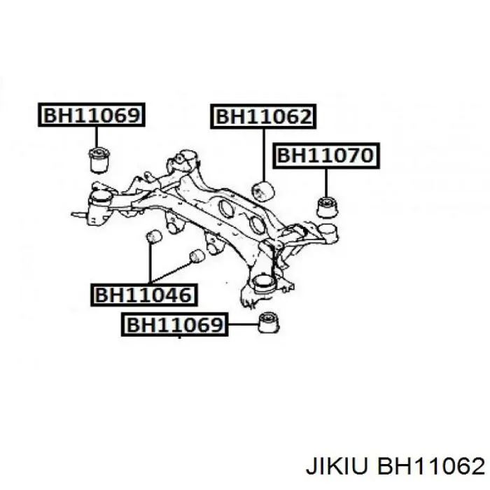 Сайлентблок задней балки (подрамника) BH11062 Jikiu