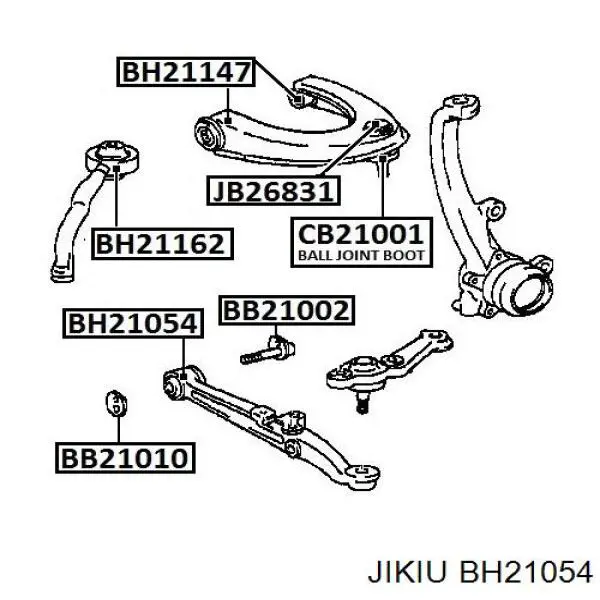 Сайлентблок переднего нижнего рычага BH21054 Jikiu