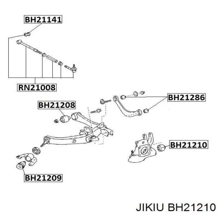 Сайлентблок цапфы задней BH21210 Jikiu