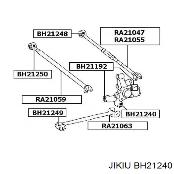 Сайлентблок цапфы задней BH21240 Jikiu