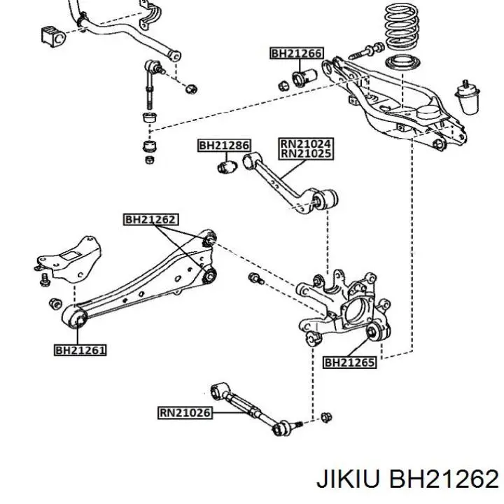 Сайлентблок заднего продольного рычага задний BH21262 Jikiu