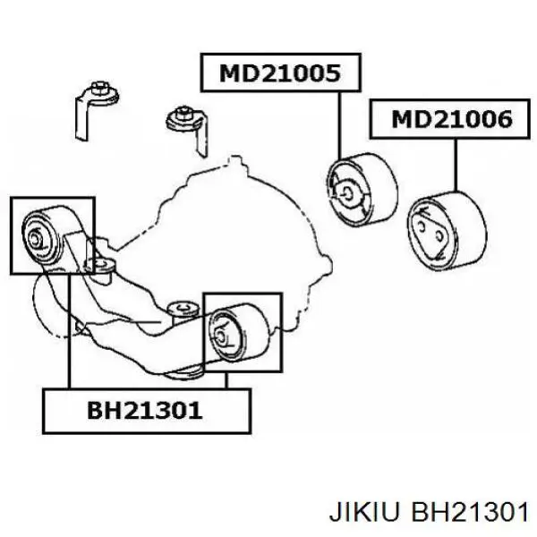 Сайлентблок траверсы крепления заднего редуктора передний BH21301 Jikiu