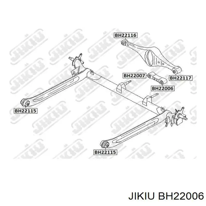 Сайлентблок тяги поперечной (задней подвески) BH22006 Jikiu