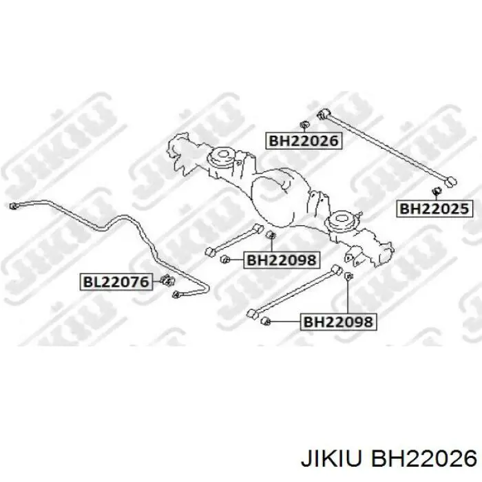 Сайлентблок тяги поперечной (задней подвески) BH22026 Jikiu