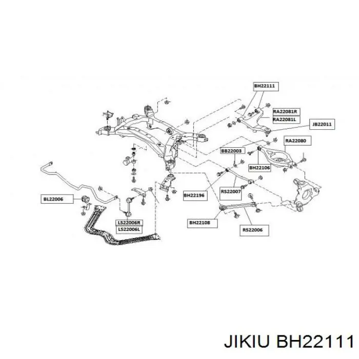 Сайлентблок заднего верхнего рычага BH22111 Jikiu
