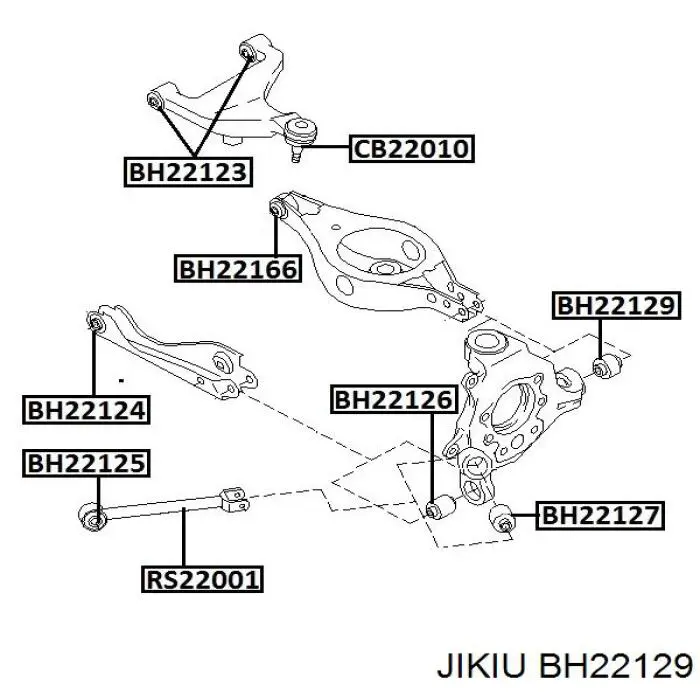 Сайлентблок цапфы задней BH22129 Jikiu