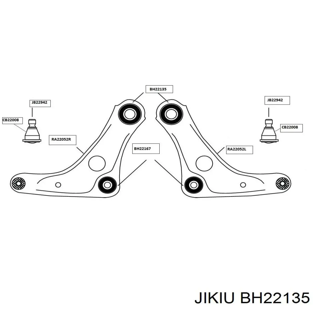 Сайлентблок переднего нижнего рычага BH22135 Jikiu