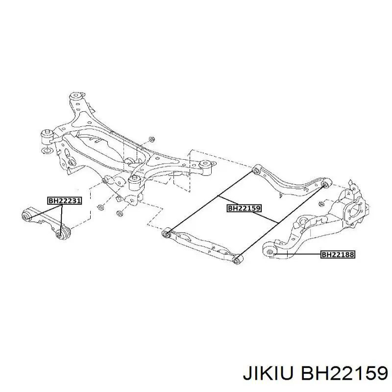 Сайлентблок заднего верхнего рычага Jikiu BH22159 цена, от 8.44 USD