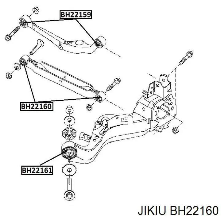 Купить BH22160 Jikiu Сайлентблок заднего нижнего рычага