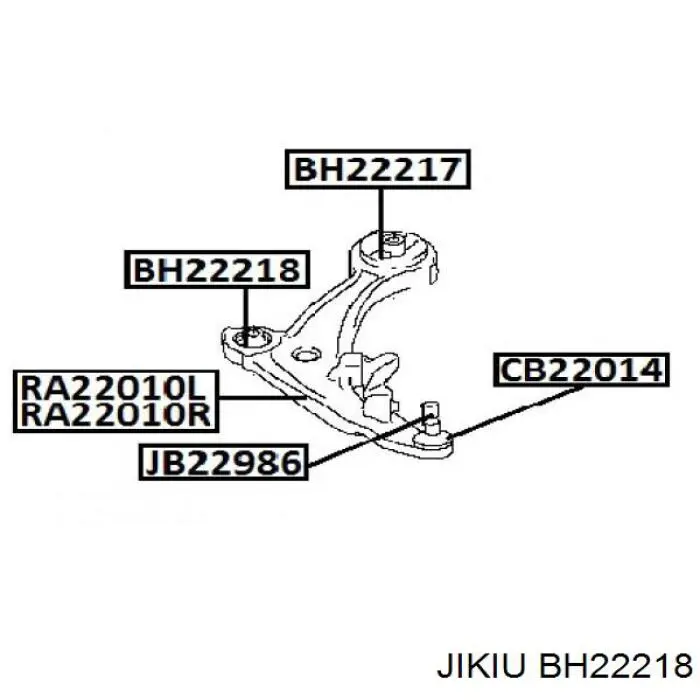 Сайлентблок переднего нижнего рычага BH22218 Jikiu