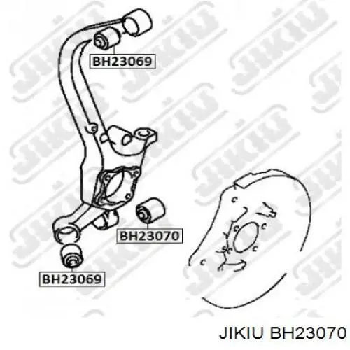 Сайлентблок цапфы задней BH23070 Jikiu