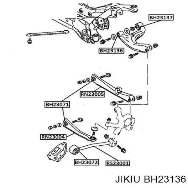 Верхний левый рычаг задней подвески BH23136 Jikiu