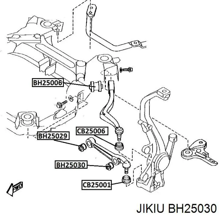 BH25030 Jikiu сайлентблок переднего нижнего рычага