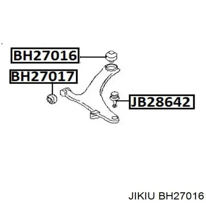 BH27016 Jikiu Сайлентблок нижнего переднего рычага