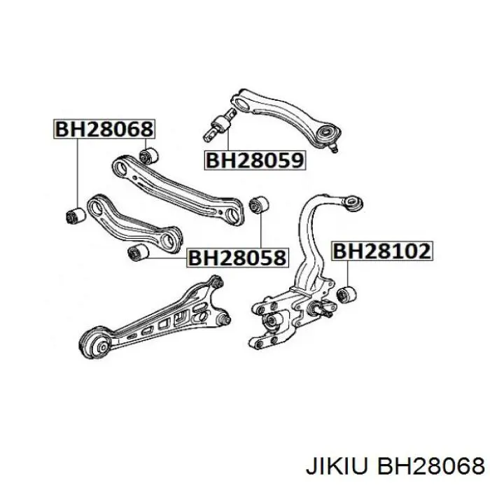 Сайлентблок заднего нижнего рычага BH28068 Jikiu