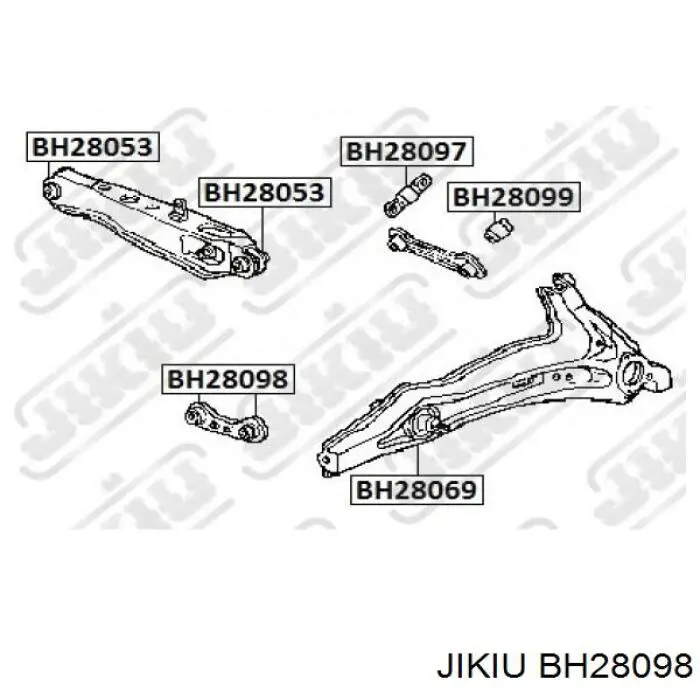 Сайлентблок тяги поперечной (задней подвески) BH28098 Jikiu