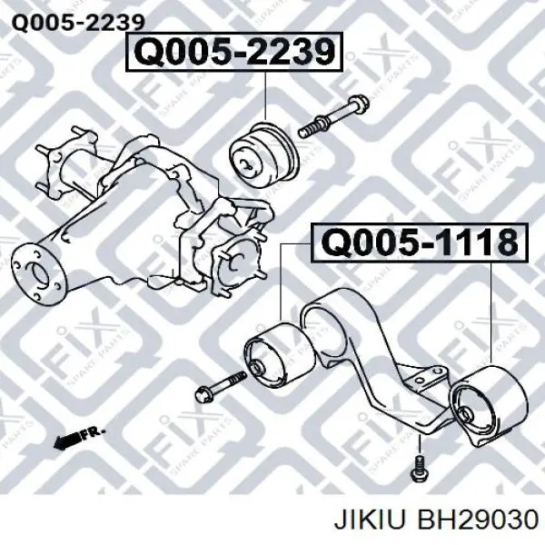 Сайлентблок (подушка) редуктора заднего моста задний BH29030 Jikiu