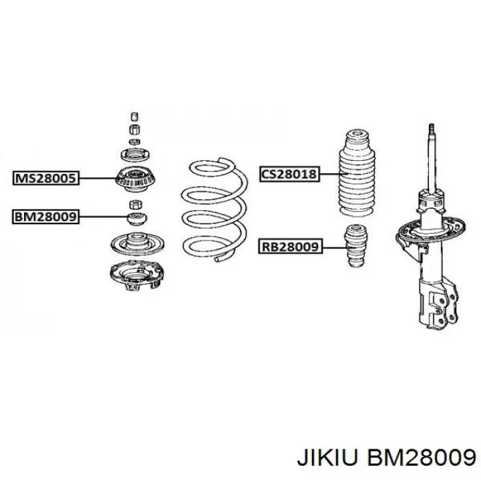 Подшипник опорный амортизатора переднего BM28009 Jikiu