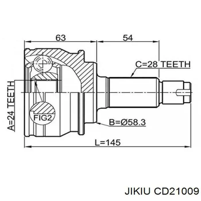 Пыльник ШРУСа наружный CD21009 Jikiu