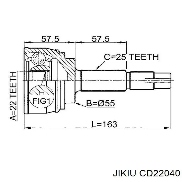 Пыльник ШРУСа наружный CD22040 Jikiu