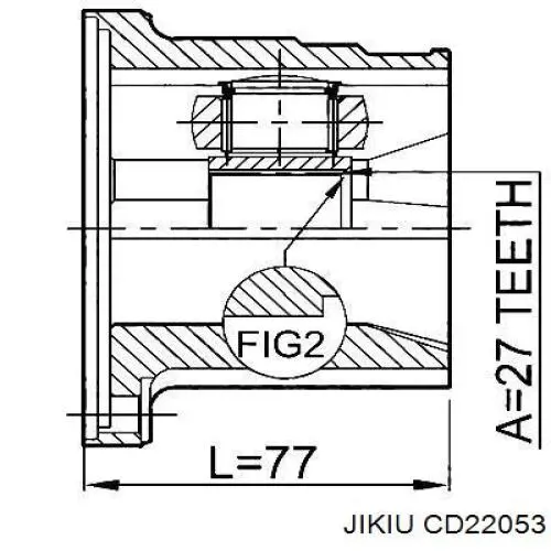 Пыльник шарнира угловых скоростей внутренний передний левый Jikiu CD22053 цена, от 26.61 USD