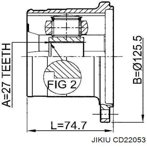 Купить CD22053 Jikiu Пыльник ШРУСа внутренний, передней полуоси, левый