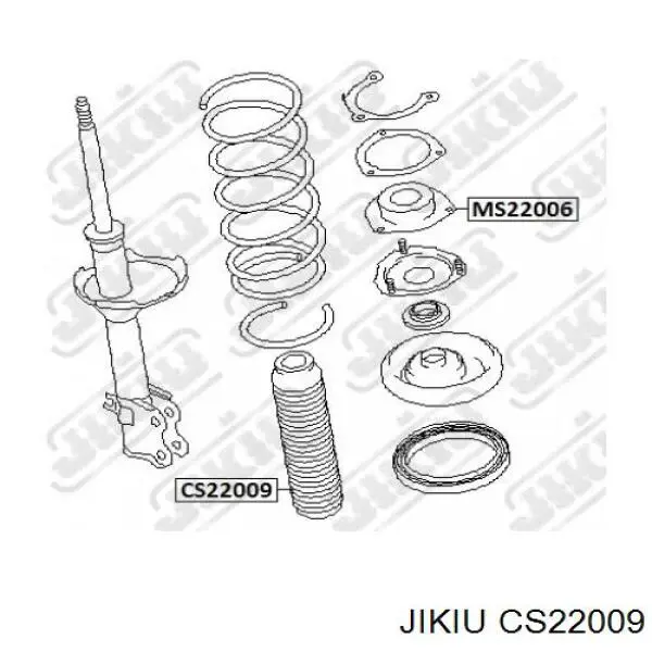 Буфер (отбойник) амортизатора переднего + пыльник CS22009 Jikiu