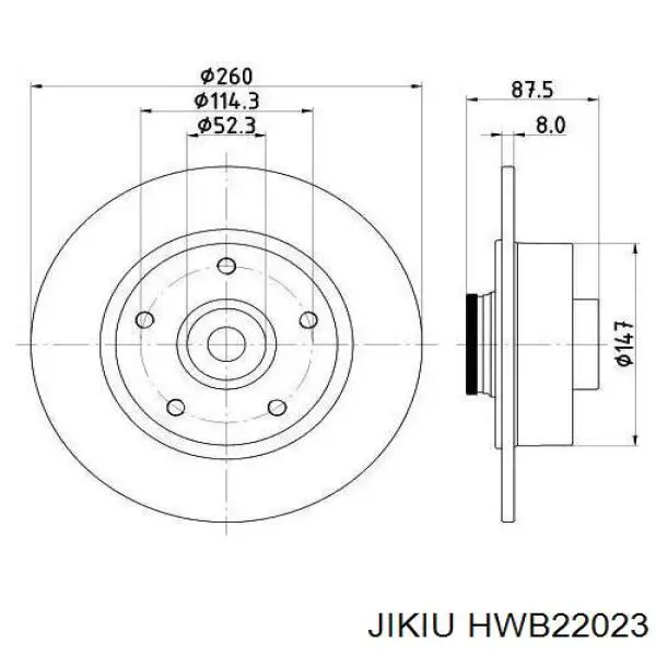 Подшипник задней ступицы HWB22023 Jikiu
