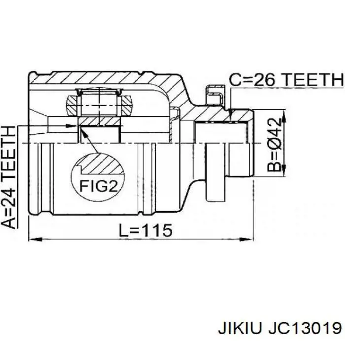 ШРУС внутренний передний JC13019 Jikiu