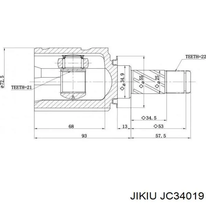 ШРУС внутренний передний JC34019 Jikiu